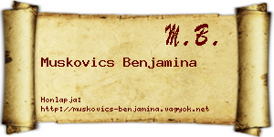 Muskovics Benjamina névjegykártya